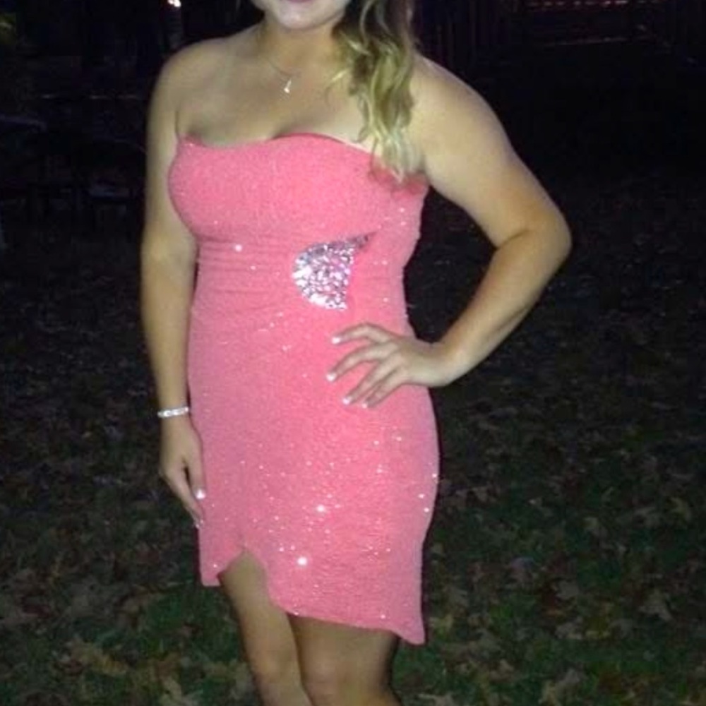 Coral colored evening dress size large